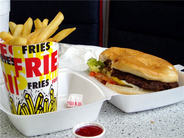 Picture Of French Friesand Hamburger At Restaurant